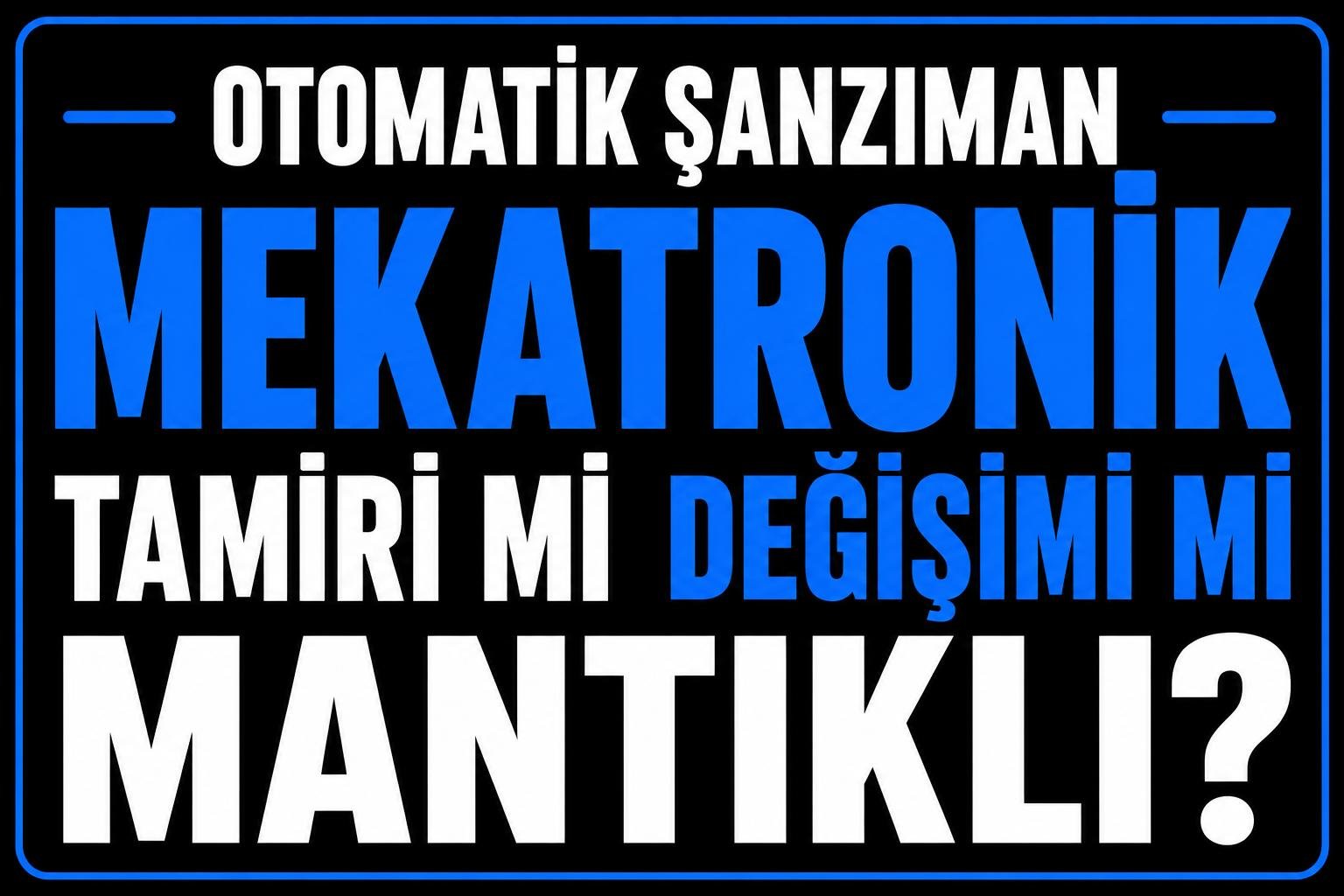 Mekatronik tamiri mi değişimi mi mantıklı? görseli